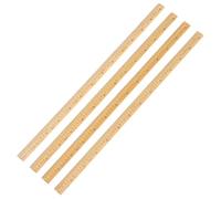 FRCOLOR 4 Pièces Règle de Couturière en Bambou Khaki, Règle à Double Face avec Double Échelle Cm et Pouces, pour Tailleurs, Débutants et Professionnels, Couture et Patchwork