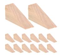 FRCOLOR 40 Pièces Cale-Porte en Bois, Petit Cale-Porte, 6x2x3cm, Triangle à Rayures Inclinées, Stabilité Renforcée, Beige, pour Chambre Étudiante et Salle de Bain
