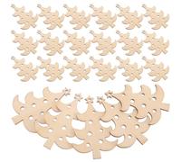 FRCOLOR 40 Pièces Décorations Arbre de Noël en Bois Brut pour Bricolage, | Surface Lisse, Réutilisables, Sûres à Manipuler, Base Créative pour Fêtes à Maison Bureau