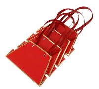 FRCOLOR 4pcs Paquet à Bouquet en Papier Rouge Doubles Poignées, Décoratifs et Résistants, pour Fleurs et Plantes, pour Mariage et Bureau