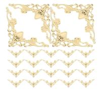 FRCOLOR 50 protège-Coins métalliques pour Livres, Coins décoratifs pour | Protection d'angle creuse, embellissements à superposer, empêche le papier de se plier, style rétro, pour albums,