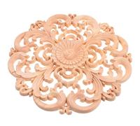 FRCOLOR Applique en bois, ornements décoratifs bois, incrustation décorative, ronde 30cm, non peinte, pour fenêtre mur salon, can be glued, à peindre