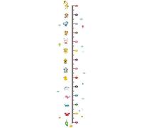 FRCOLOR Autocollant Mural de Mesure de Taille Bébé, Sticker de Hauteur Animé, Motif Animaux Dessin Animé, Facile à Appliquer, sans Résidu, Décor Chambre Garçon et Filles,