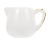FRCOLOR Bidon à Lait en Céramique Blanc Poignée, Multi-usage pour Café et Maison, Design Élégant et Créatif, Tasse à Lait Pratique