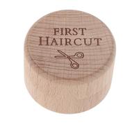FRCOLOR Boîte Commémorative Bébé en Bois de Hêtre 5 X 5 X 3,5 Cm, Coffret Souvenir pour Première Coupe de Cheveux et Cordon Ombilical, Rangement Élégant pour Présents Naissance