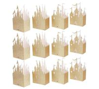 FRCOLOR Boîtes à Bonbons Dorées en Papier Pailleté de Château, 20 Pièces, Emballage Élégant pour Mariage et Anniversaire