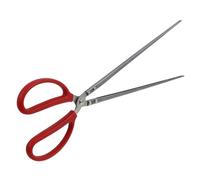 FRCOLOR Briquette Tongs en acier inoxydable, poignée PVC rouge, légères et résistantes à la déformation, pour ajouter du bois et nettoyer les barbecues