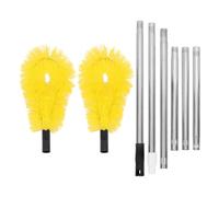 FRCOLOR Brosse de Gouttière Télescopique Jaune en Plastique et Acier Inoxydable Manche Extensible Ergonomique pour Nettoyage Sécurisé des Gouttières et Toitures en Villas