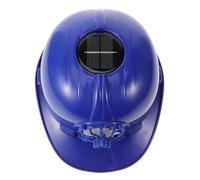 FRCOLOR Casque de Protection Solaire Bleu Ventilateur Intégré pour Camping et Travaux en Extérieur, Casque Polyvalent en Plastique pour Ouvriers du Bâtiment et Activités de Plein Air