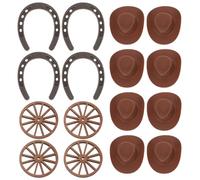 FRCOLOR Décoration de Fête Western Rustique en Plastique Mini Bottes de Foin avec Centre de Table et Chapeaux de Cowboy pour Anniversaire ou Célébration Authentique