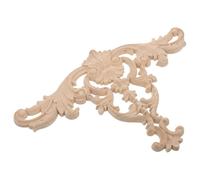 FRCOLOR Décoration de meubles coin en bois sculpté beige non peint, applique d’ornement mural pour portes, style élégant artistique pour rénovation et événements