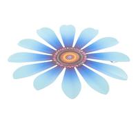 FRCOLOR Décoration Murale Fleur Fer Forgé Bleu Ornement Suspendu Intérieur et Extérieur Sculpture Murale Artistique pour Jardin et Salon Décor Floral Artisanal
