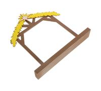 FRCOLOR Étable en Bois Naissance de Jésus, Décor de Noël Classique Marron | Fond de Crèche de Table Sculpté à Main, Montage Facile, Structure Stable, pour Manteau ou Autel