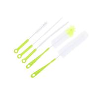 FRCOLOR Goupillon pour Biberon Vert 5pcs Manche Long en Pp et Fil D'acier, Brosse pour Nettoyage Approfondi des Bouteilles de Lait et Vin