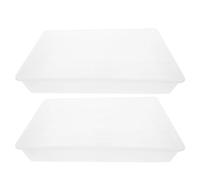 FRCOLOR Lot de 2 Soucoupes Carrées en Plastique 40 Cm, Bac à Eau pour Jardinière, Dessous de Pot de Fleurs Résistant pour Intérieur et Extérieur, Plateau de Récupération d'eau pour Pots