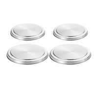 FRCOLOR Lot de 4 Couvercles de Brûleur Ronds en Acier Inoxydable, 2 Grandes et 2 Petites Tailles, Protection pour Cuisinière à Gaz et Électrique, Housses Résistantes et Faciles à Nettoyer