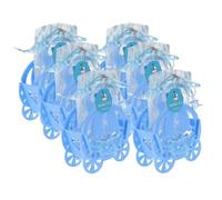 FRCOLOR Lot de 6 Boîtes à Bonbons Citrouille DIY en Dentelle avec Cordon de Serrage, Couleur Bleu, Emballage Présent Mariage, Shower, Halloween, Sachets Décoratifs Polyvalents
