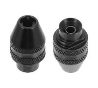 FRCOLOR Mandrin sans lliage Noir 2 Pièces pour Mini Perceuse Électrique, Mandrin Rotatif à Trois Mâchoires 0,4-3,2mm, pour Espaces Réduits et Bureaux