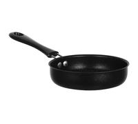 FRCOLOR Mini Poêle à Frire Antiadhésive Ronde en Métal et Plastique Noir Cuisine et Appartements, Compatible Induction Répartition Uniforme Chaleur