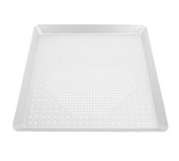 FRCOLOR Plaque à Pizza Carrée Alliage Aluminium Perforée Antiadhésive pour Cuisson Four Cuisson Uniforme et Résistance Haute Température Plateau Polyvalent pour Maison et Restaurant