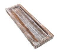 FRCOLOR Plateau de Service en Bois, Long et étroit, Marron foncé | Plateau rectangulaire pour réservoir de toilette avec rebord surélevé, style ferme, 43 x 14 cm (16,9 x 5,5 po), à poser