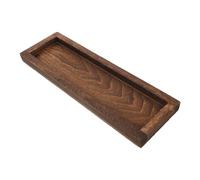 FRCOLOR Plateau de Service en Bois, Long et étroit, Rouge foncé | Plateau rectangulaire pour réservoir de toilette avec rebord surélevé, style ferme, 43 x 14 cm (16,9 x 5,5 po), à poser