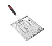 FRCOLOR Poêle à Griller Ronde Creuse Pliable en Acier Inoxydable Poignée Rabattable, Résistance Haute Température, pour Barbecue Extérieur et Camping