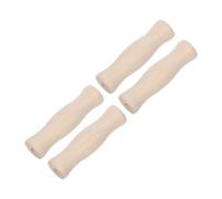 FRCOLOR Poignées en Bois Cuisson 4pcs pour Outils de Barbecue Prise Ergonomique et Confortable pour Remplacement Manche et Nettoyage Brosse à Griller