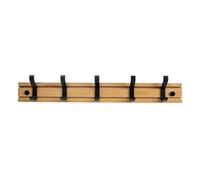 FRCOLOR Porte-manteau à Crochets en Bambou pour Vêtements et Serviettes, Support Mural Simple et Moderne pour Entrée et Salle de Bain, 1 Set Pratique pour Rangement