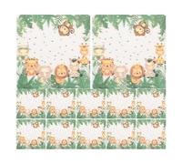 FRCOLOR Serviettes en Papier Jetables à Motifs Animaux Jungle, 20 Pièces Carrées en Pâte de Bois, Couleurs Vives pour Shower et Réunions Décontractées