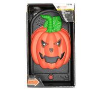 FRCOLOR Sonnette de Porte D'halloween en Plastique Orange Crâne Lumineux Décoratif, pour Décoration Maison Hantée et Farces D'horreur