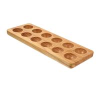 FRCOLOR Support à Œufs en Bois D'hévéa Double Rangée 12 Trous, Boîte de Rangement pour Œufs Cuisine, Porte-œufs Pratique et Protecteur, Adapté pour Réfrigérateur et Conservation
