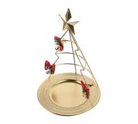 FRCOLOR Support de Sapin de Noël Métal Doré avec Plateau Présentoir de Table Festif pour Friandises et Fruits Décoration de Centre de Table pour Fêtes de Noël