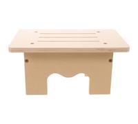 FRCOLOR Tabouret en Bois Massif Ergonomique Antidérapant Base Plateforme Rectangulaire, Bords Arrondis Lisses, pour Entrée ou Lavabo de Salle de Bain