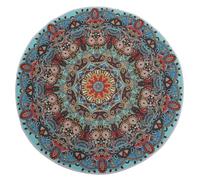 FRCOLOR Tapis Rond Bohème 60 Cm en Polyester pour Salon et Chambre | Lavable en Machine, Forme Circulaire, Style Ethnique Décoratif, Usage Pratique au Quotidien