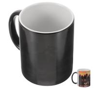 FRCOLOR Tasse à Thé Thermosensible Halloween en Céramique Noire Changement de Couleur, Design Simple et Belle, Maison Book Bar