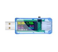 FRCOLOR Testeur USB Voltmètre-ampèremètre Portable Mesure de Tension 3,3-30v et Courant 0-5,1a pour Chargeurs USB et Disques Durs Mobiles en Abs