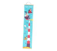 FRCOLOR Toise Murale Nordique pour Garçon et Filles Décoration Murale Tableau de Croissance sur Toile à L'huile Motif Phare Support en Bois Tissu Résistant Mesure Précise pour Chambre