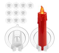 FRCOLOR Ventouses PVC Transparentes et Support de Bougies LED Lot de 12 Faciles à Installer pour Bougies sans Flamme pour Décoration de Fête