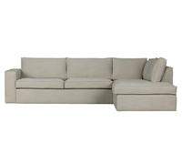 FREDDIE - Canapé d'angle droit tissu naturel Gris