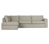 FREDDIE - Canapé d'angle gauche tissu naturel Gris