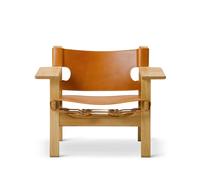 Fredericia Furniture Fauteuil Den spanske stol Cuir cognac-chêne huilé
