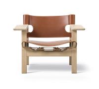 Fredericia Furniture Fauteuil Den spanske stol Cuir cognac-chêne savonné