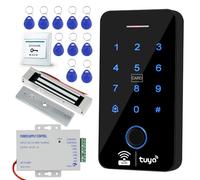 Fredorlokk Kit de système de contrôle d'accès WiFi Tuya avec Clavier d'empreintes digitales étanche IP68, Verrouillage magnétique en Mode NC (180 kg/350 LB), 10 Porte-clés RFID 125 KHz, Source de