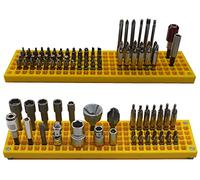 FREE ZONE Organisateur d'Embouts Visseuse 158 Trous, Hex 1/4 Pouce | Jauner; compatible adaptateurs et porte-douilles 1/2, 3/8, 1/4 pouce; anti-chute breveté; outils non inclus