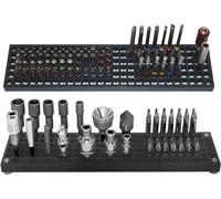 FREE ZONE Organisateur d'Embouts Visseuse 158 Trous, Hex 1/4 Pouce | Noir; compatible adaptateurs et porte-douilles 1/2, 3/8, 1/4 pouce; anti-chute breveté; outils non inclus