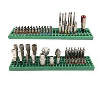 FREE ZONE Organisateur d'Embouts Visseuse 158 Trous, Hex 1/4 Pouce | Vert; compatible adaptateurs et porte-douilles 1/2, 3/8, 1/4 pouce; anti-chute breveté; outils non inclus
