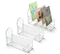 FREEBLOSS 3 Présentoirs Acryliques À 12 Niveaux Pour Cartes, Porte-Cartes De Voeux Transparent, Pour Cartes De Sport, Cartes Postales, Stickers, 9 x 3,5 x 6 Pouces