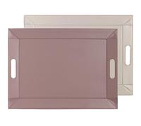 FREEFORM - Plateau Bicolore Réversible en Simili Cuir - Rose poudré/Crème - 55 x 41 cm - Set de Table, Élégant, Adaptable à votre Décoration