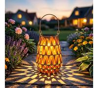 Freekite Lanterne Solaire pour Jardin, Lanterne Extérieure Tressée à la Main, Décoration Étanche IP65, Lumière Extérieure Suspendue pour Patio, Balcon, Camping, Cadeaux de Jardin pour Femmes et Mamans